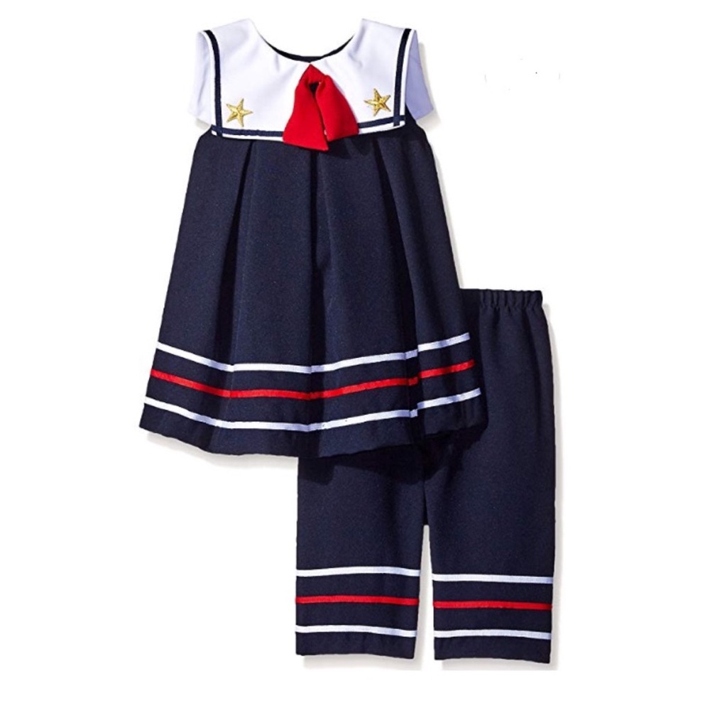 Girls July 4th Summer Nautical Sailor Outfit New